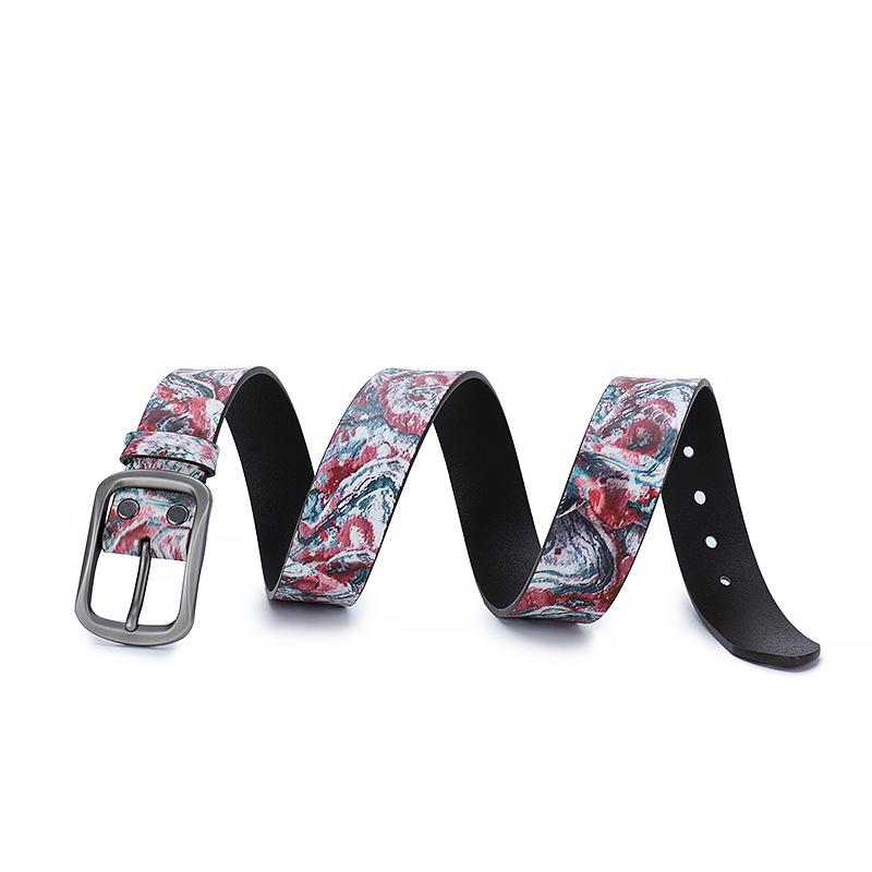 Graffiti Pure Cowhide Belt Personalized Decorative Genuine Leather Belt