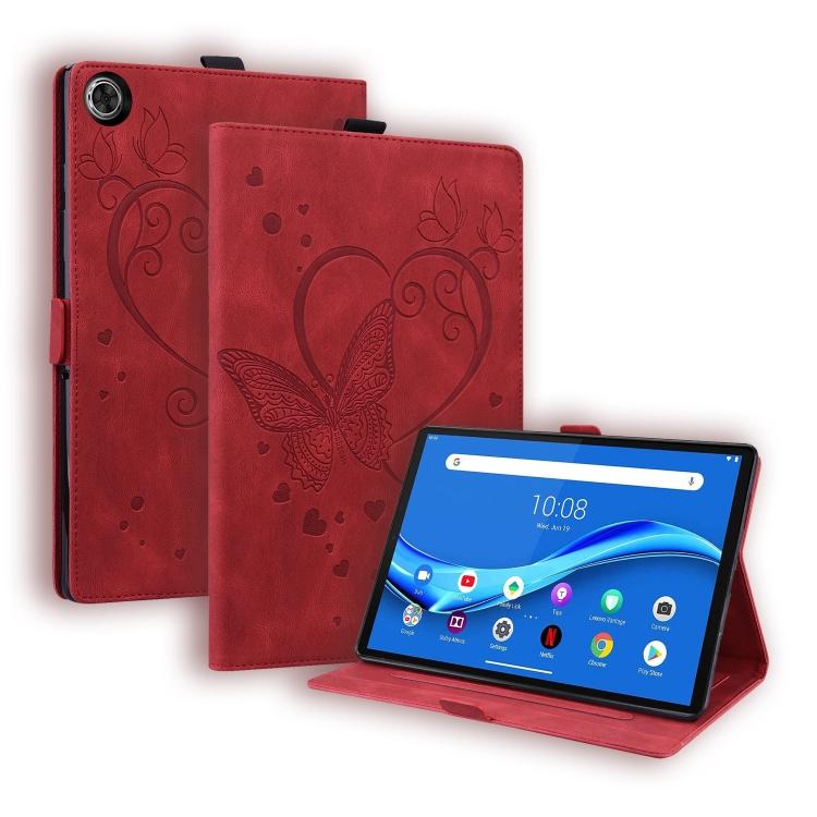 For Lenovo Tab M10 Plus TB-X606F TB-X606X Love Butterfly Mønster Horisontal Flip Lærveske med Holder