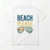 Retro Beach Please T-Shirt Vintage Summer Sunglasses Graphic Tee for Men Women