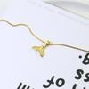 Korean Style Simple Silver-Plated Fishtail Pendant Necklace for Women