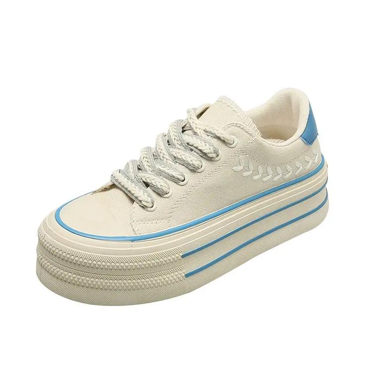 

Мода 2024 Платформа Холщовая Обувь Увеличивающая Рост Массивные Кроссовки для Девушек Подростков Уличная Женская Женская Обувь на Толстой Подошве Размер 40 35