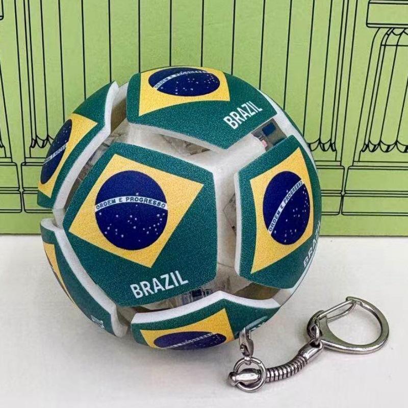 Soccer Ball Keychain Fidget Toy Portable Stress Relief Pendant Multi Team Souvenir Gift Box Decompression Toy For Football Fans