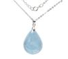 KOUOKU Aquamarine Pendant March K18 Gold Plated S925 Natural Protection from Gift Droplet [K Koku] Necklace, Birthstone, Silver, Engraved, Stone,