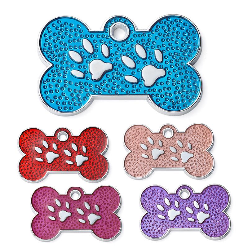 Dog Bone ID Tag-Solid Zinc Alloy Pet Name Plate with Laser Engraving Durable Anti-Lost Identity Charm for Dogs & Cats