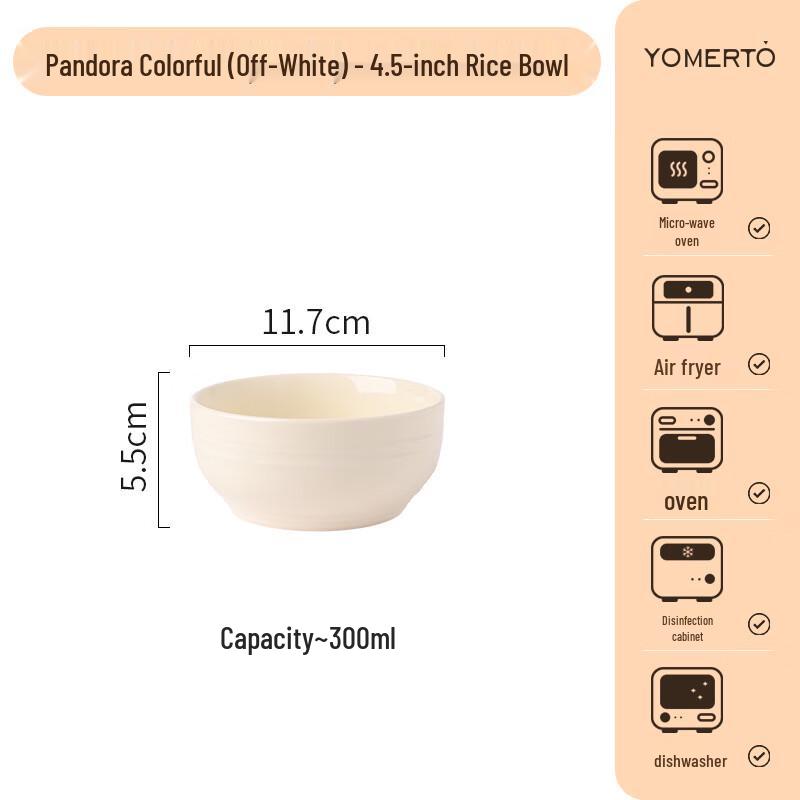 ZISIZ Large Ceramic Rice Bowl Set