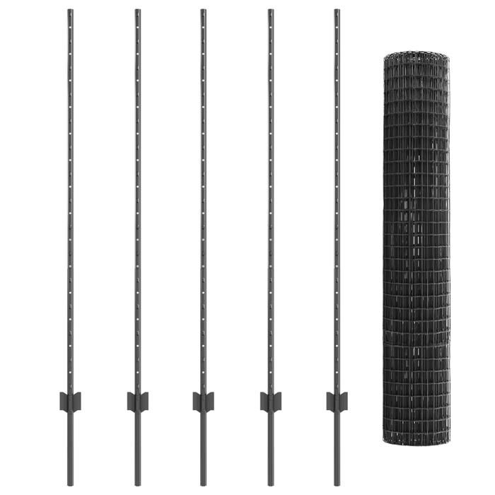 VidaXL Clôture Euro avec 10 poteaux gris 1,4x10 m en acier 3336059