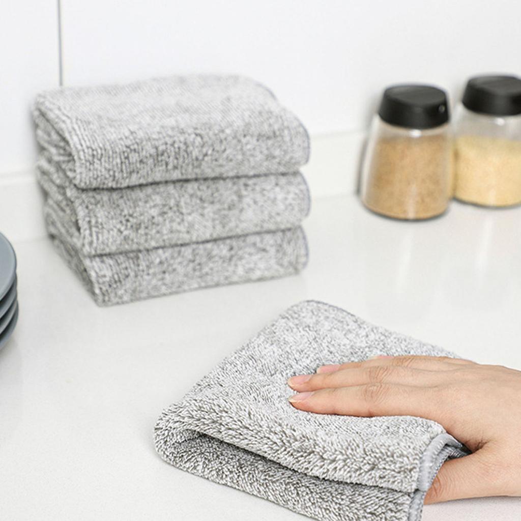Cleaning Cloth Bamboo Fiber Quick Dry Towel Super Absorbent Cloth 30x30cm for Home Kitchen