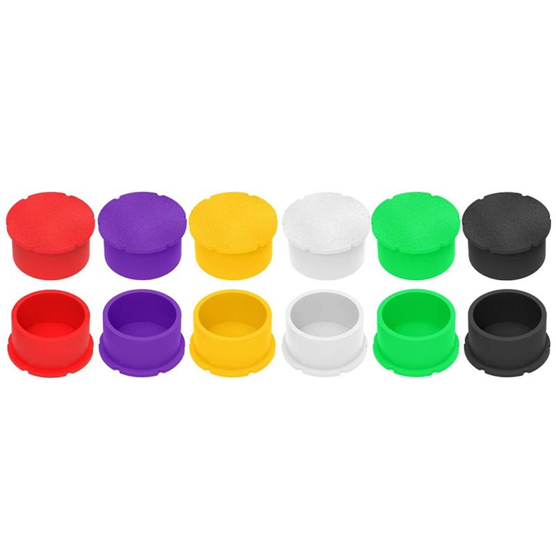 

A96I-Protective Vial Caps- 12 Pack 3Ml Glass Vials 6 Assorted Colors, Leak-Proof Dust-Resistant Lids Cover For Flip Off Caps різнокольоровий