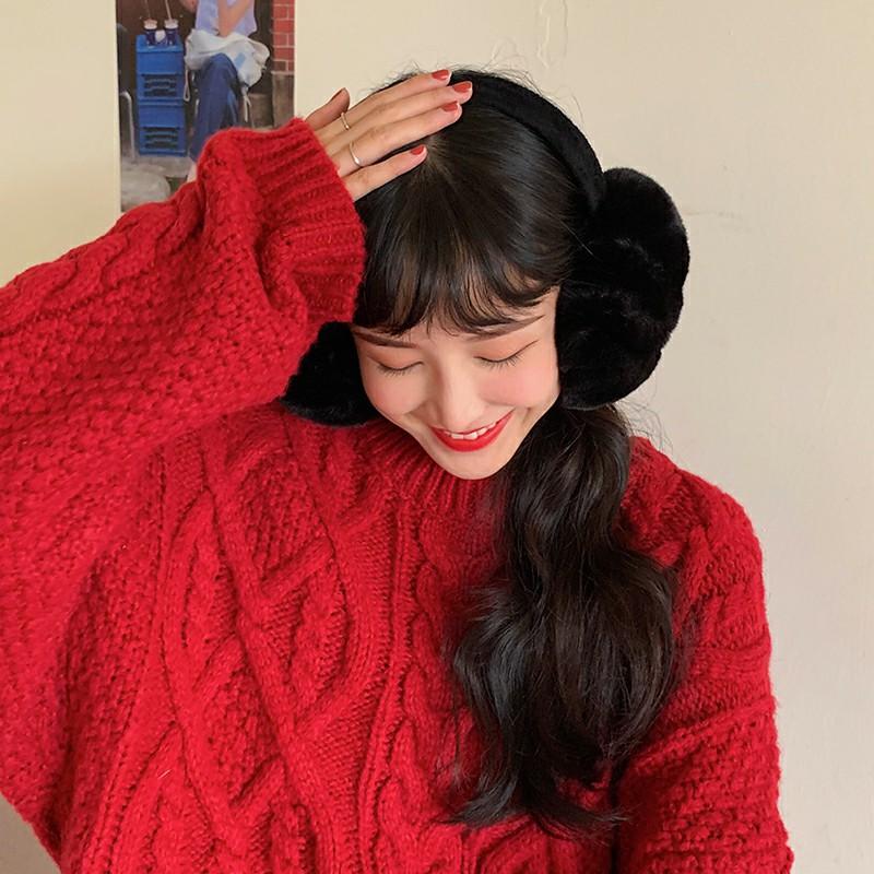 Winter-Ohrenschützer, Ohrentaschen, Hänge-Ohrentaschen, Ohrenwärmer, Ohrenschützer, Plüschwärme für Damen, Koreanische Version für Schülerinnen, Herbst und Winter