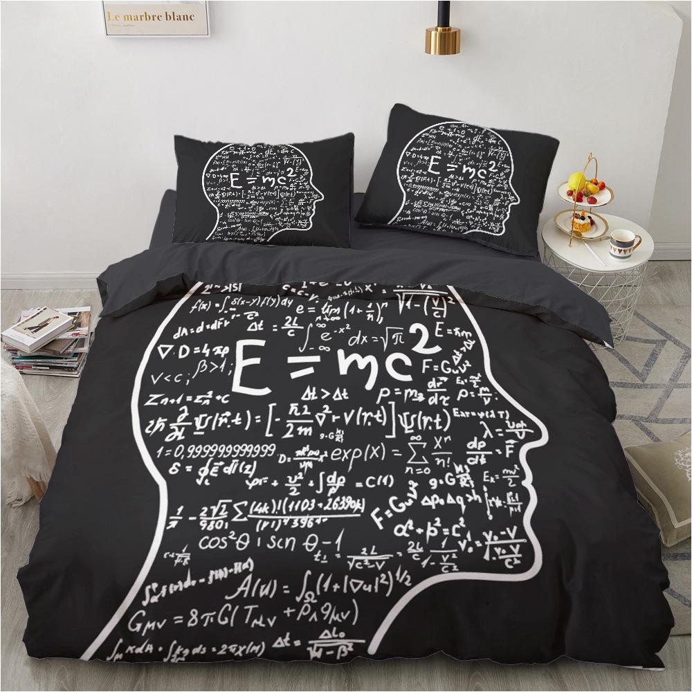 3D-Druck Formel Bettwäscheset, Studenten Daunen Bettbezug und Kissenbezug 2/3tlg., Einzelbett Doppelbett, Alle Größen Bettbezugset