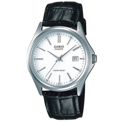 Warranty CASIO Standard Water Resistant for Daily Leather Silver White Watch, Included MTP-1183E-7AJH Handed