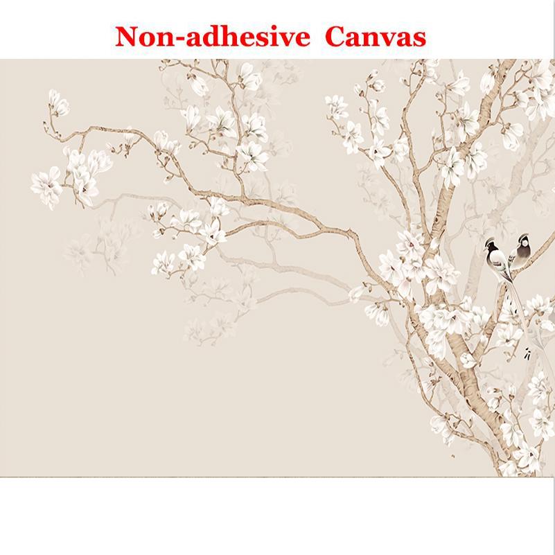 

Флизелиновые фотообои Современный китайский стиль Ручная роспись Цветок магнолии Птица Фотообои Спальня Papel De Parede Домашний декор 300cm (W) x 200cm (H)