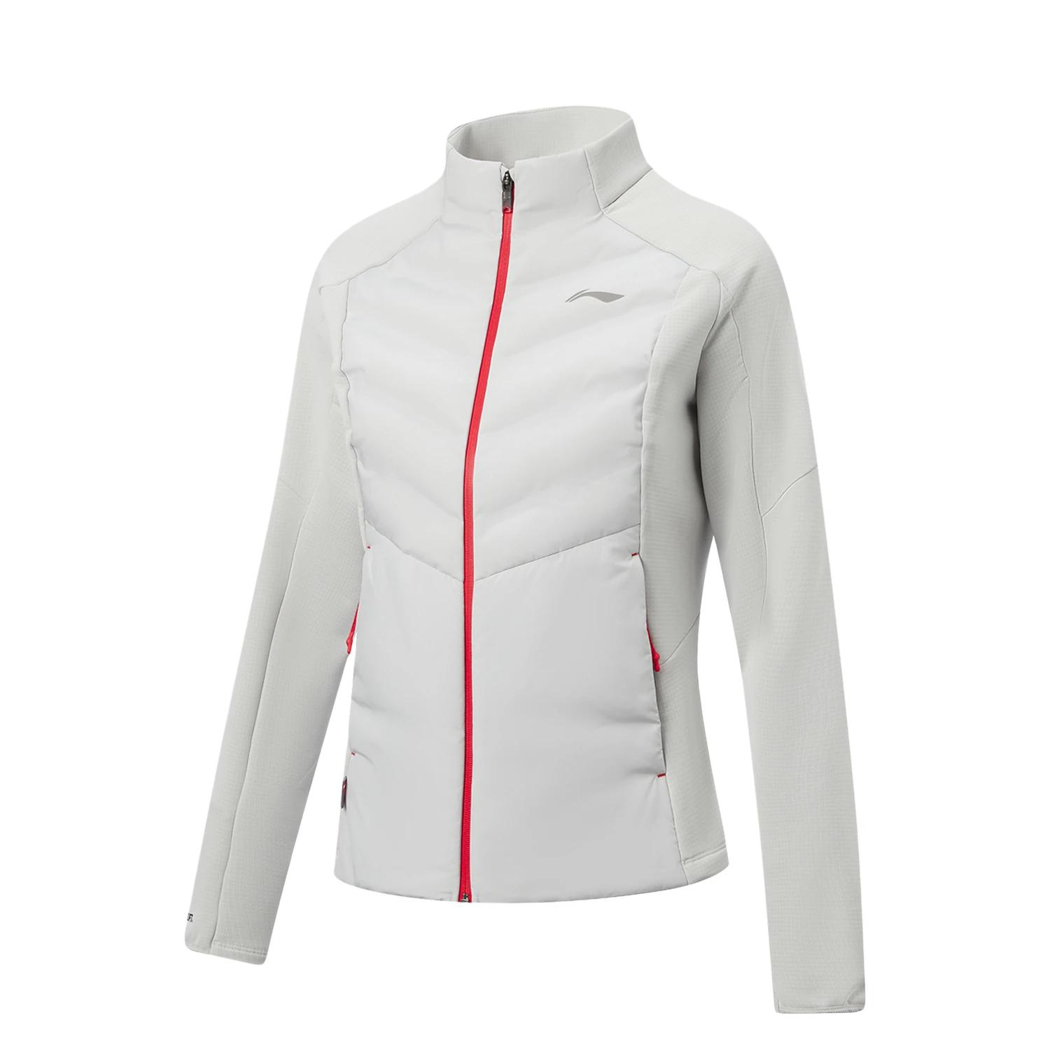 Li-Ning Running Series Spliced Zipper Versatile Stand Collar Casual Cotton Jacket Women jackets AJMW064-1 L