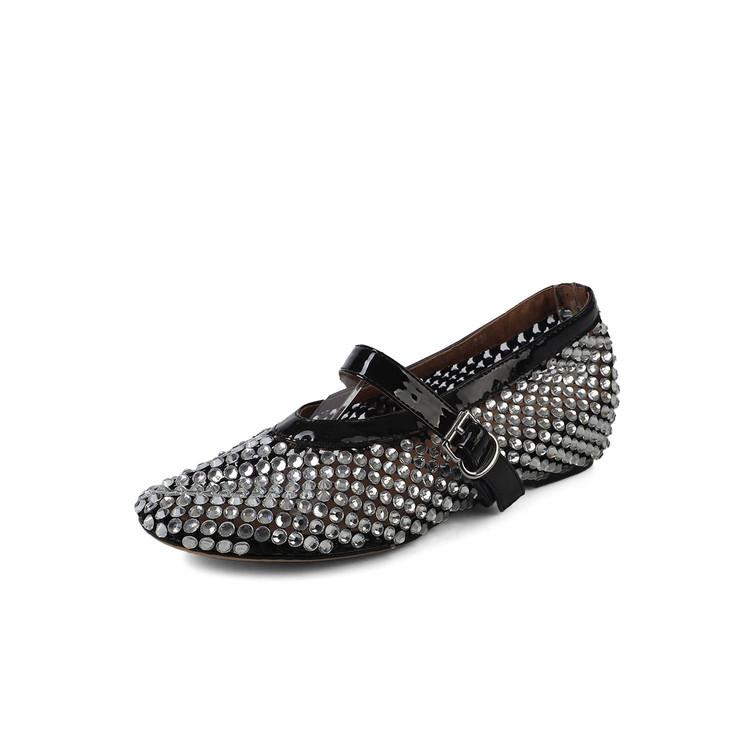 Fashion New Summer Sandals Handmade Women Pumps Shoes for Women Fashion Hollow Out Round Toe Internal Elevation Mary Jane Shoes Ladies