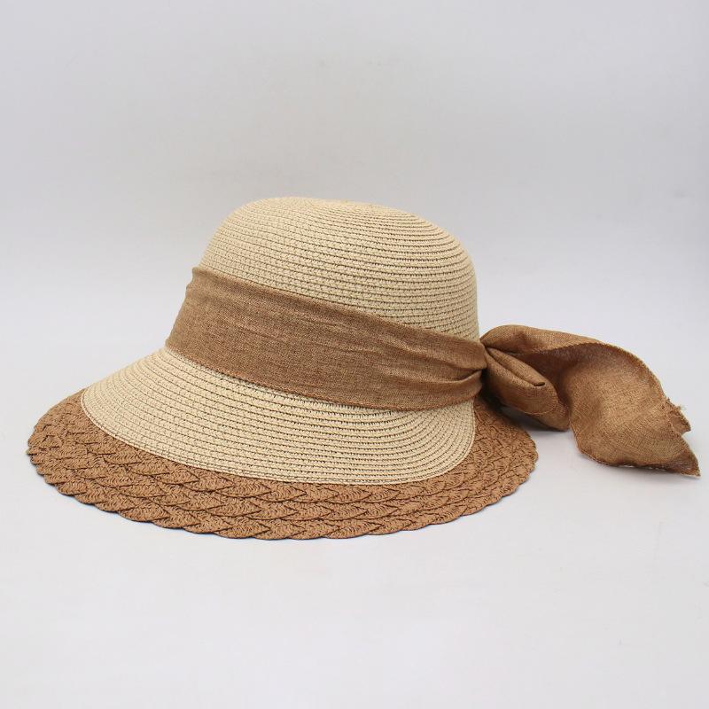 

Hat Female Summer Straw Hat Seaside Beach Hat Bucket Hat Outdoor Travel Sun Protection Sunshade Straw Sun Hat one size fits all [straw hat]
