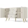 Storage Cabinet Chest of Drawers with 2 Doors 3 Heightened Legs Height-adjustable Shelf Leg Storing Wood Living Room TV Stand Console Table