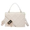 Bolsa pequena de corrente de diamante coreana nova 2025 de alto valor com textura fashion bolsa de ombro transversal bolsa quadrada pequena casual