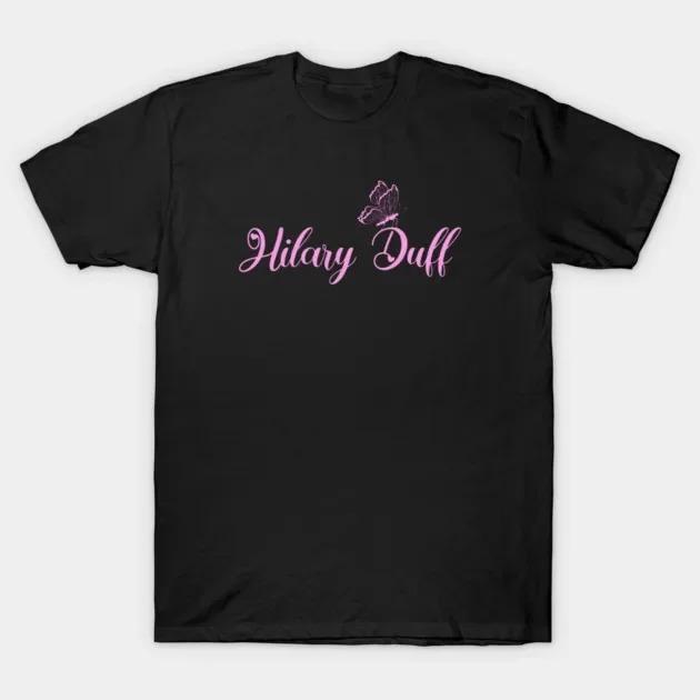 Show Your Love for Hilary Duff with This Delicate Pink Butterfly Tee Celebrating Her Iconic Pop and Acting Legacy for Diehard Fans T-shirts