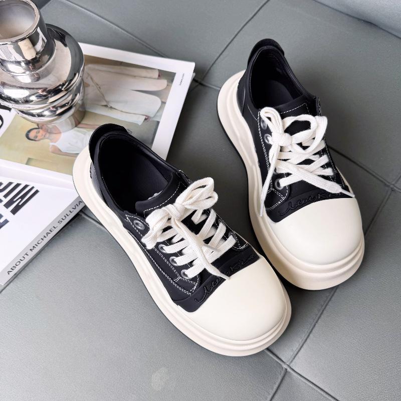 Couple round head Mickey big head shoes women's spring and summer new ugly cute canvas shoes platform heightening sports and leisure shoes