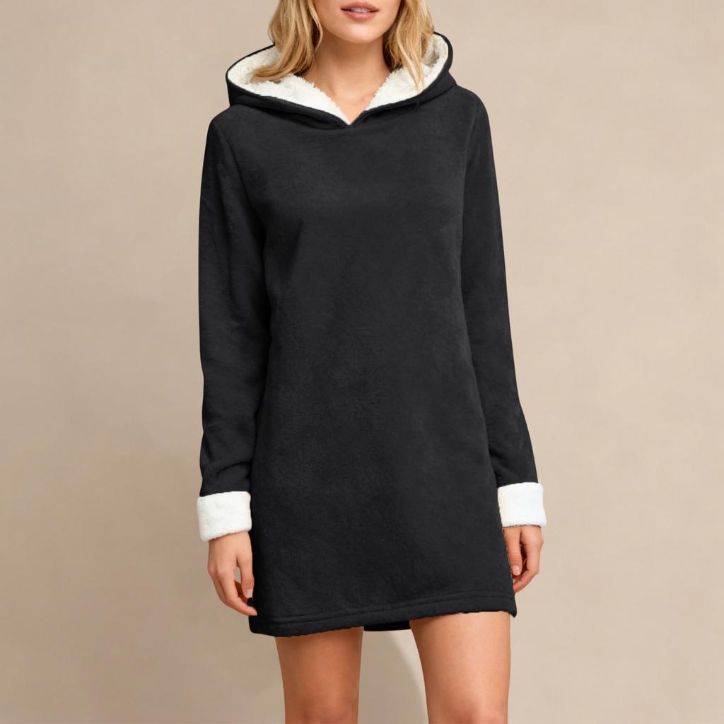 Damen Locker Einfarbiges Oberteil Verdickt und Fleece Lammfell Warm Enganliegende Basisschicht