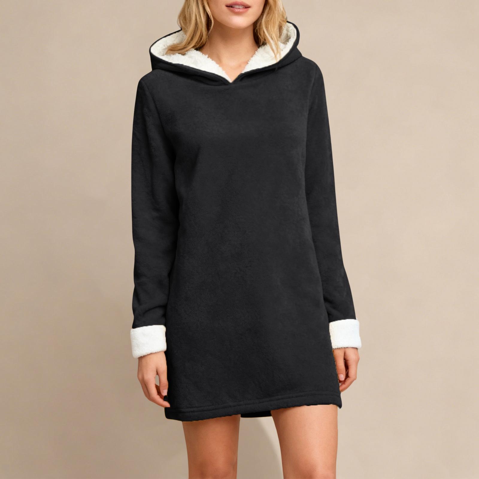 

Women s Loose Solid Color Top Thickened And Fleece Lambskin Warm Close-fitting Base Layer L