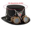 Gothic Top Hat With Heart Pendant And Detachable Adjustable Goggles For Halloween Costume Party Stage Performances