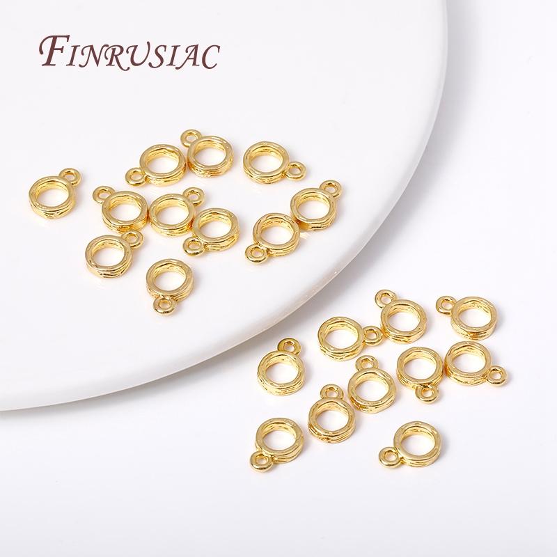 18K Gold Plated Round Shape Pendant Bail Accessories, Spacer Beads Charms Connector DIY Jewelry Making Supplies
