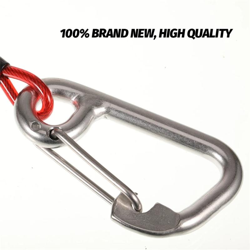 Underwater Diving Freediving Lanyard Diving Safety Lanyard Rope with Wristband & Carabiner Dive Accessories Enduring