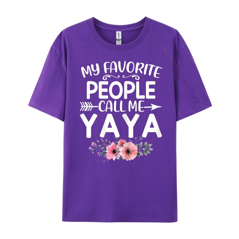 My Favorite People Call Me Yaya Cute Pink Floral Mothers Day Vintage T Shirt Unisex Unisexs Designer Clothes Alphabet