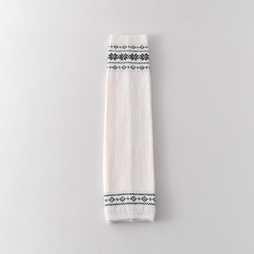 Retro Nordic Snowflake Leg Warmers: Women's Fair Isle Knitted Socks for Autumn & Winter