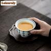 130ml Hand-painted Poetry Double-line Teacup Luxury Tea Bowl Beautiful Tea Cup Tea-tasting Meditation Cup Chazhan Master Cups