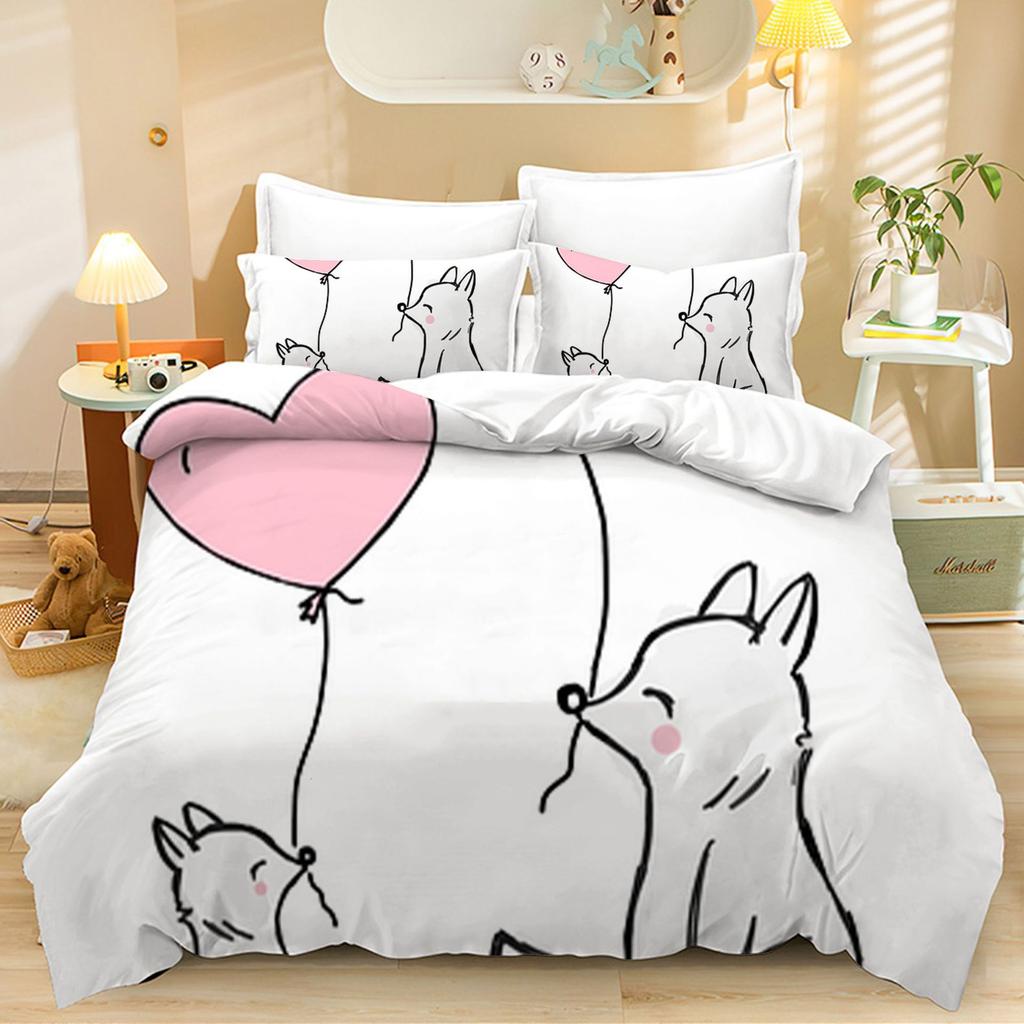 3D Valentine's Day Duvet Cover 2/3 Pieces Romantic Love Bedding Set King/Queen Bed Full Size Luxury Duvet Cover Love Couple Cover