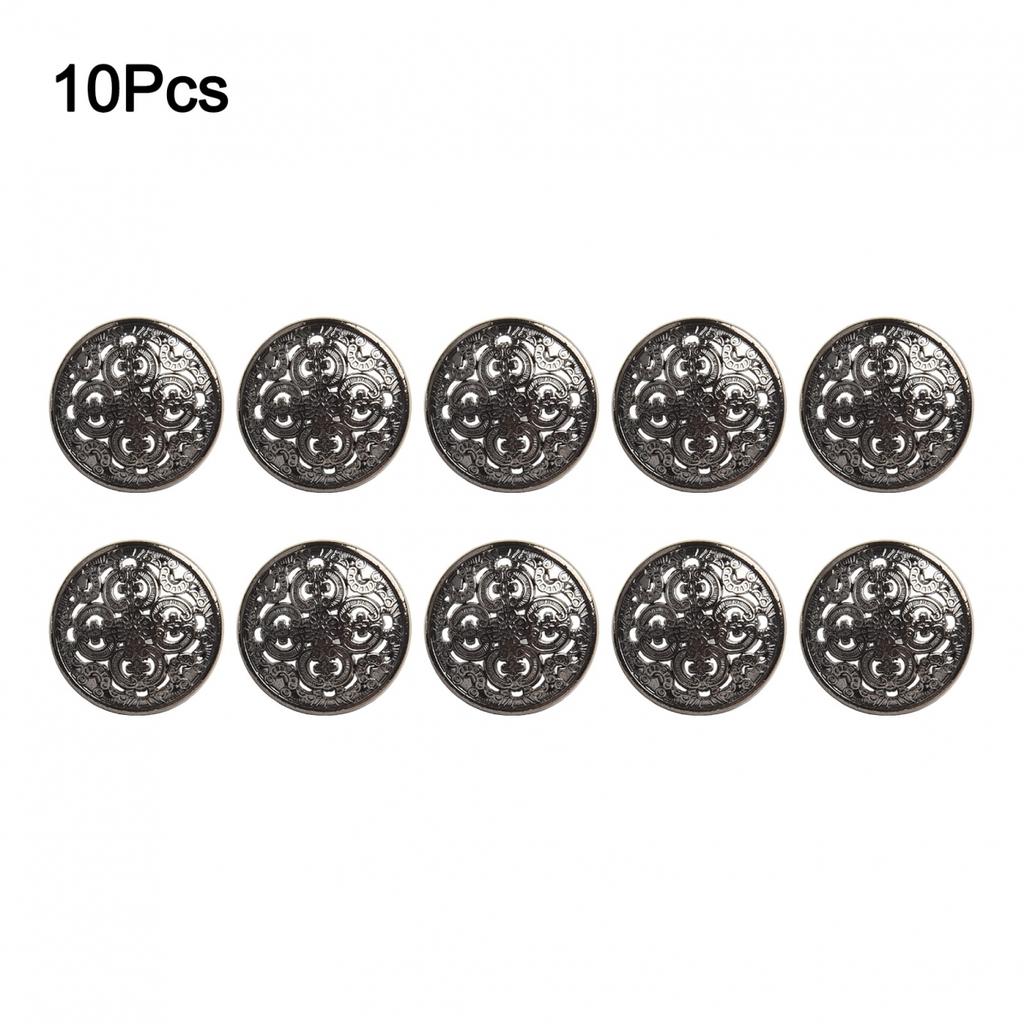 For Jacket Suits Buttons Hollow Carved Sewing Round Metal