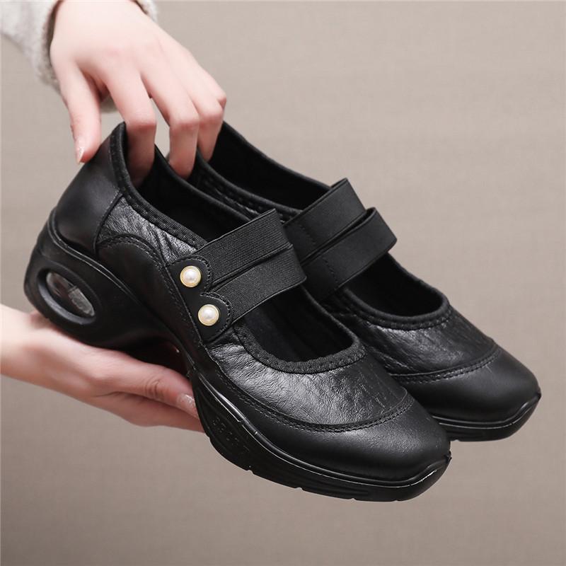 Dance Comfortable Air Cushion Walking Shoes New Style 2025 Spring Mom Pumps for Squafor Elderly Women