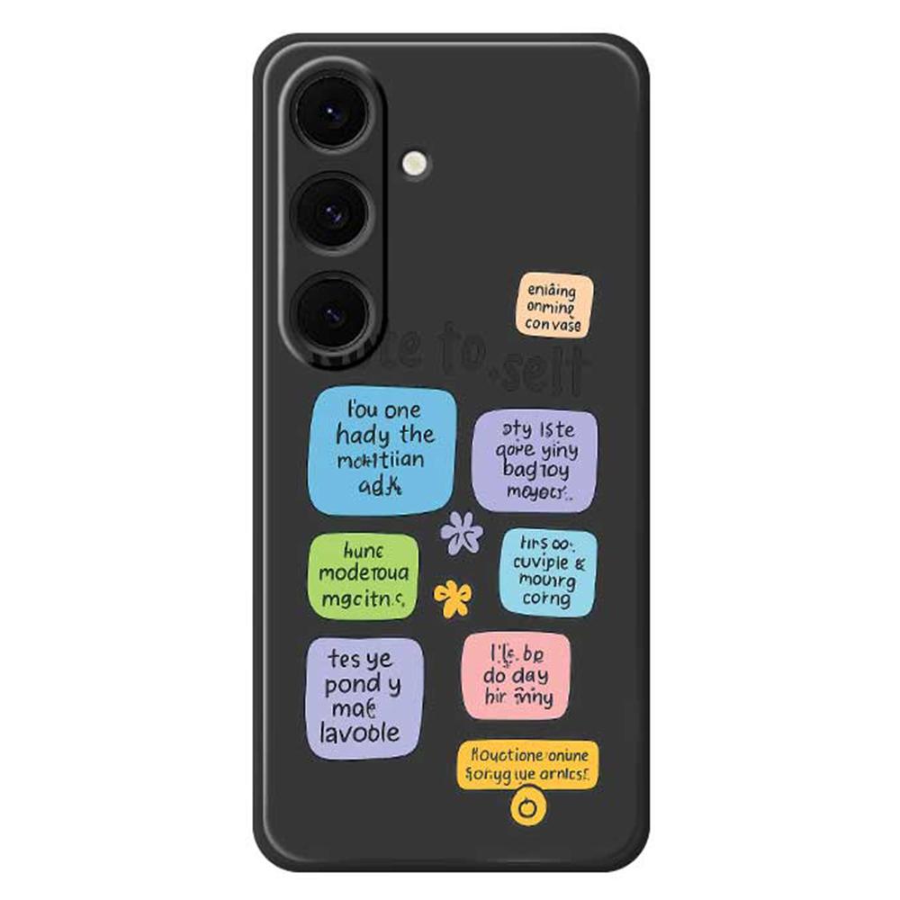 For Samsung Galaxy S24 FE Case Colored Sticky Notes Pattern Printing Straight Edge TPU Phone Back Cover