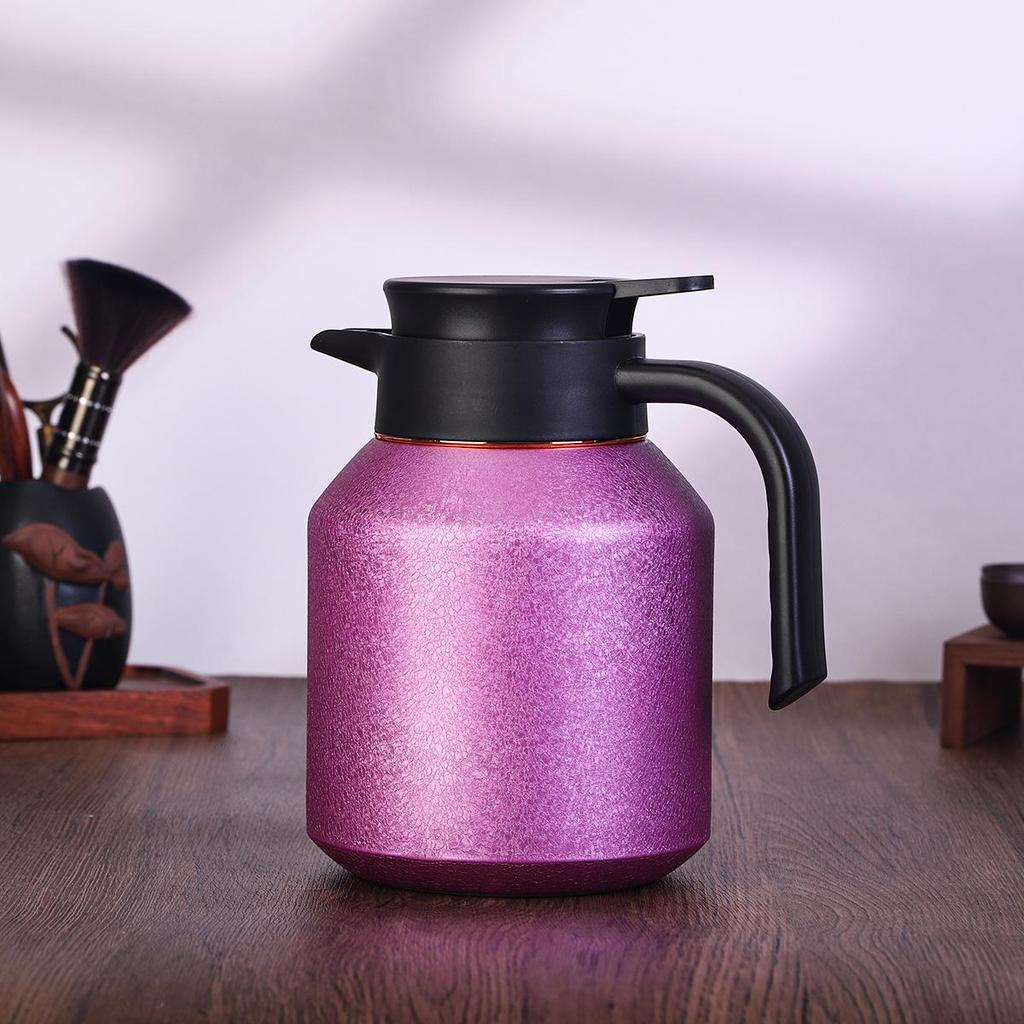 Ice Flower Titanium Handle Stewing Teapot 316 Stainless Steel - Large Capacity Tea and Water Separation