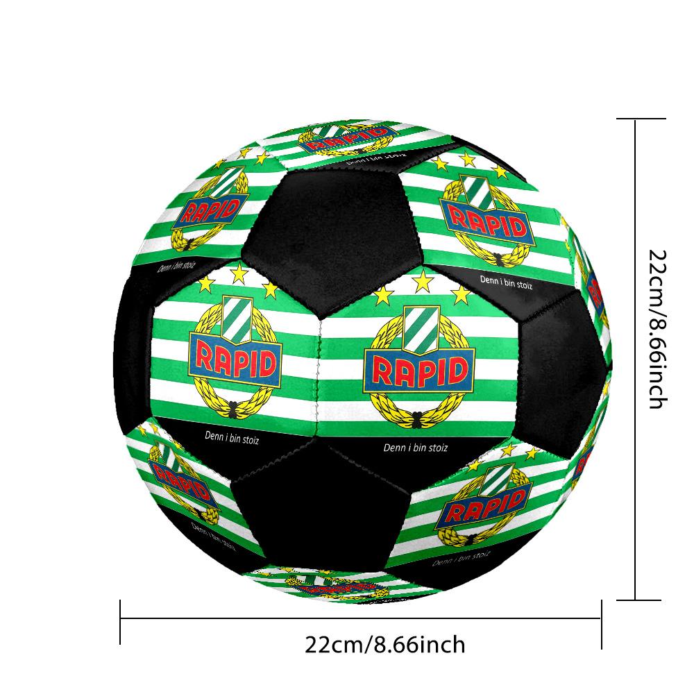 Rapid Vienna Soccer Ball Colorful All Ages Machine Stitched PVC Competition Ready Durable High-Bounce.SIZE5