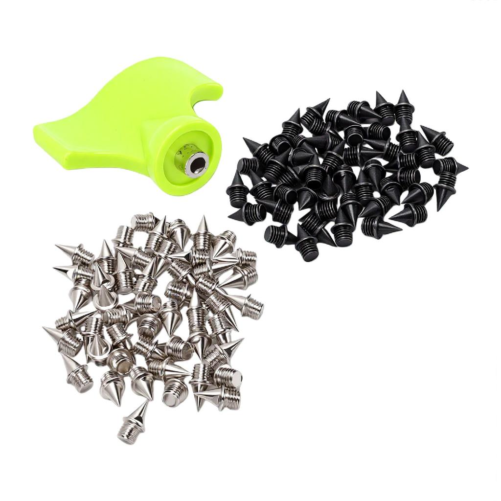 100PCS Track Spikes Alloy Steel 1Celsius4 Inch Track Shoe Spikes Replacement with Spike Wrench for Sprint Sports Running