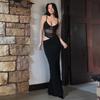 2024 Europe, America, Amazon Cross-border Women's Clothing New Sexy Fashion Perspective Slim Suspender Suit Hip Skirt
