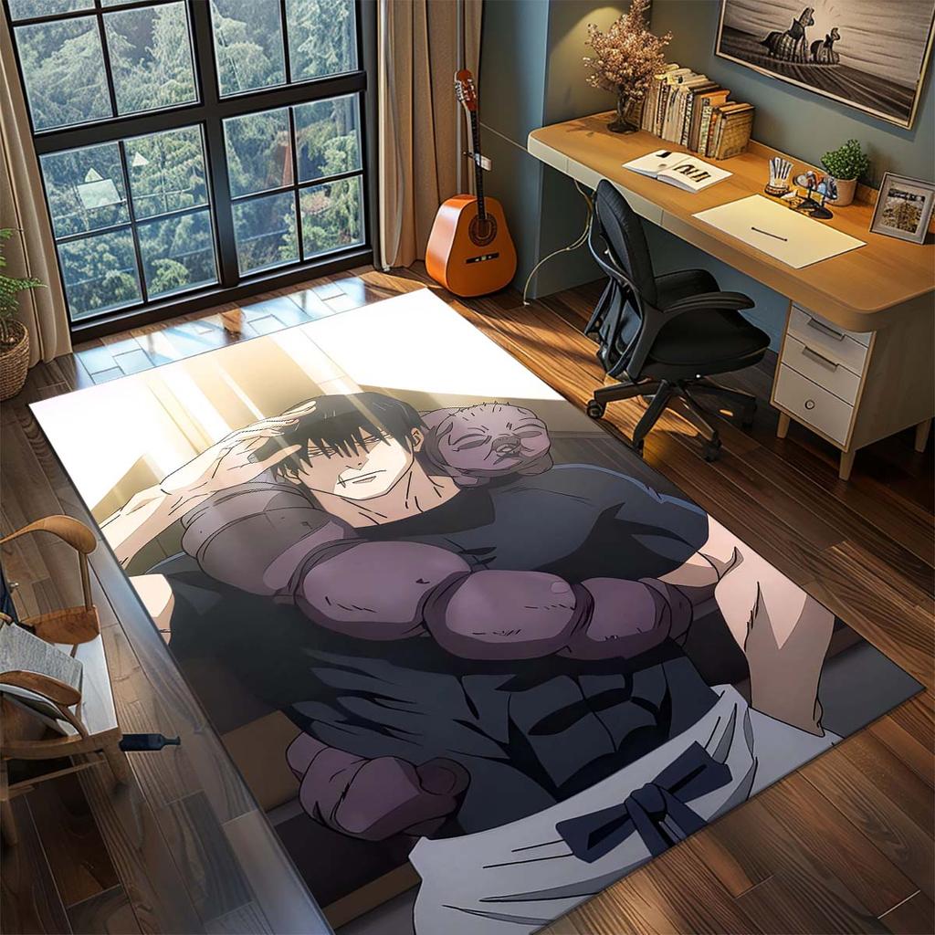 Jujutsu Kaisen Anime Polyester Rug Non Slip Carpet Living Room Bedroom Floor Mat Home Decor -QJY