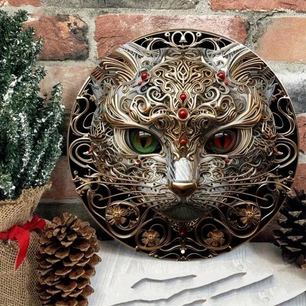 Lanvyka Silver Panda Metal Sign 8x8 Inch Vintage UV Resistant Scratchproof Wall Art Home Kitchen Bar Decor