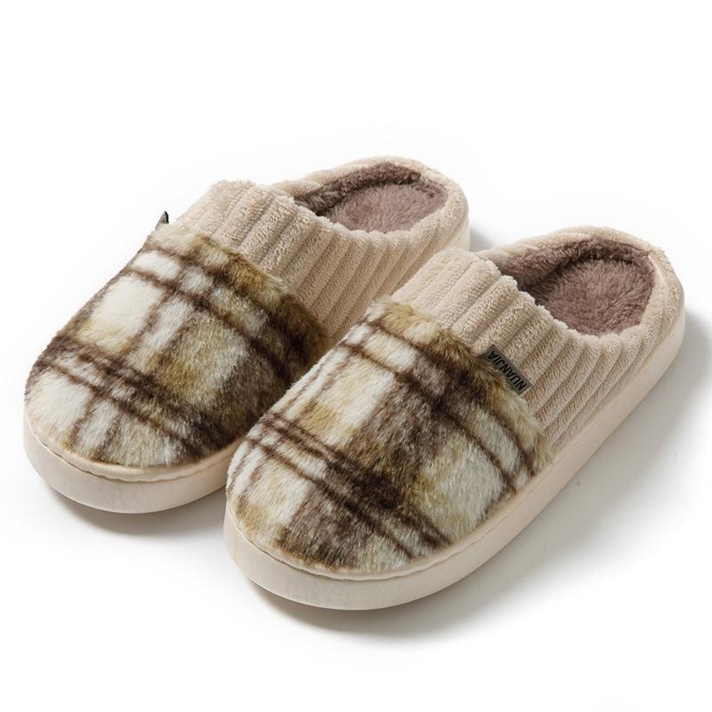 Autumn and winter couple thick-soled non-slip cotton slippers women and men's new indoor home heating plush home shoes