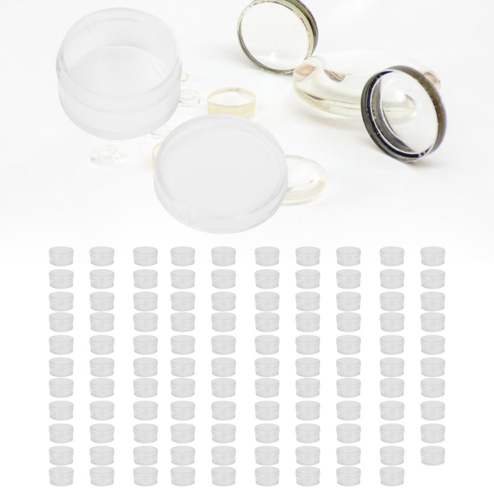 100Pcs Plastic Storage Box Clear Jewelry Organizer Practical Watch Parts Box  Beads Storage