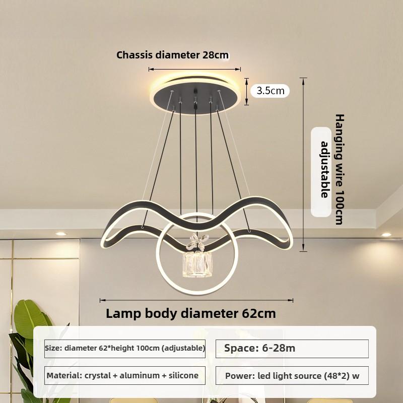 Modern Minimalist Long Dining Table, Bedroom, Living Room, Chandelier