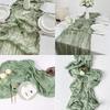 20Pcs Grey Blue Table Runner 40x275cm Gauze Table Runner for Wedding Reception Sheer Bridal Birthday Party Table Decoration
