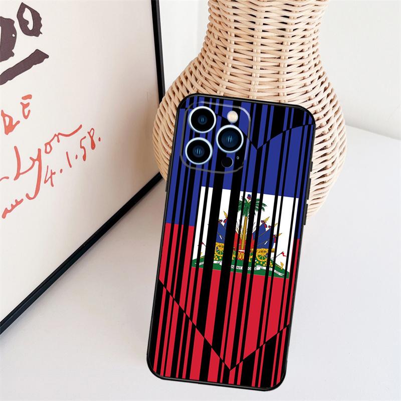 Vintage Haiti Haitian Flag Phone Case For iPhone 16 Pro Max 15 14 13 11 12 17 Pro Max mini 15 16 Plus 16e 17 Air Cover