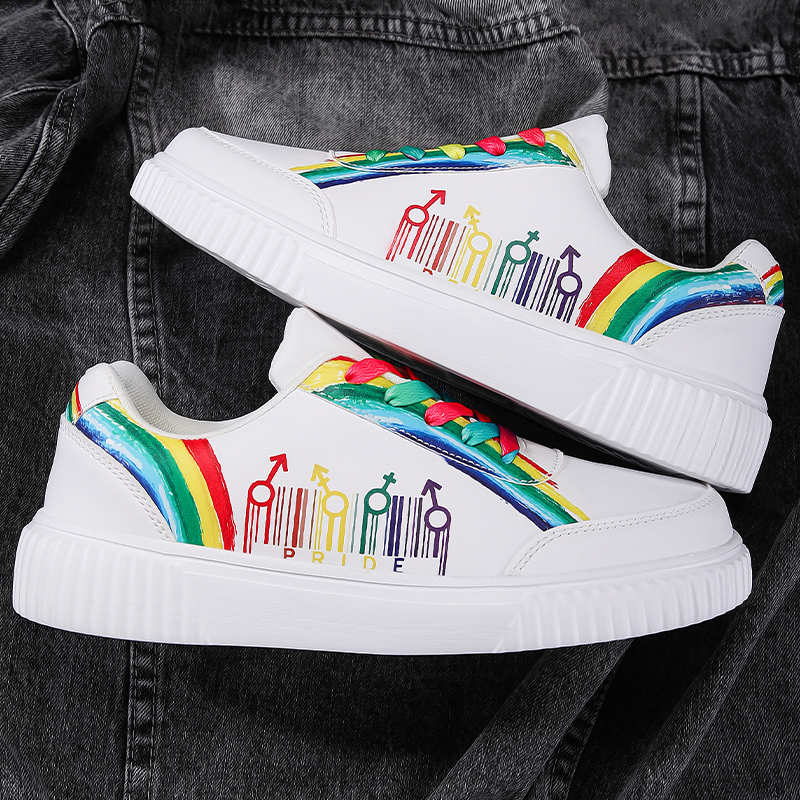 Without Heel High Sole Brand Sneakers Casual Sport And Fitness All White Shoes For Men Fashion-man Super Comfortable 0