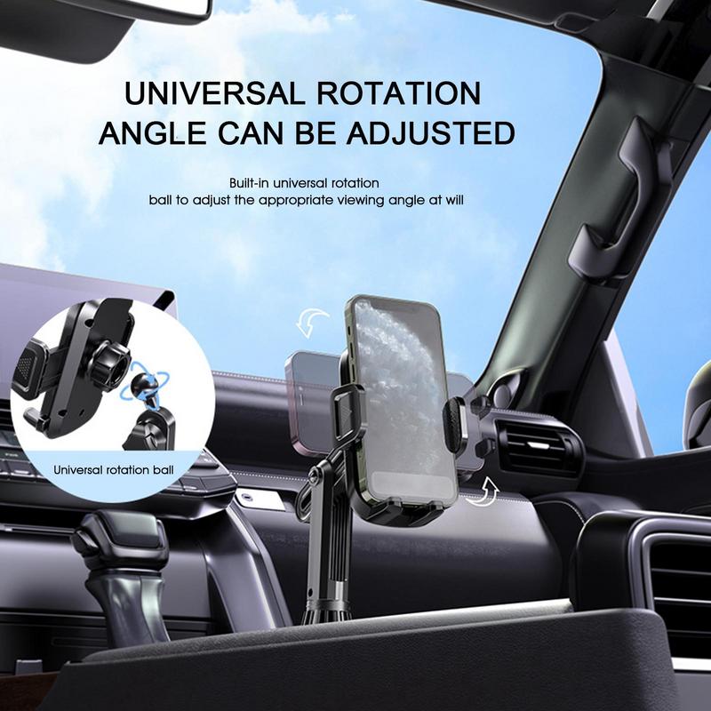 Cup Holder Phone Mount For Car 360 Degree Rotation Auto Cell Phone Stand 2 In 1 Car Cup Holder Phone Mount For Car Golf Cart