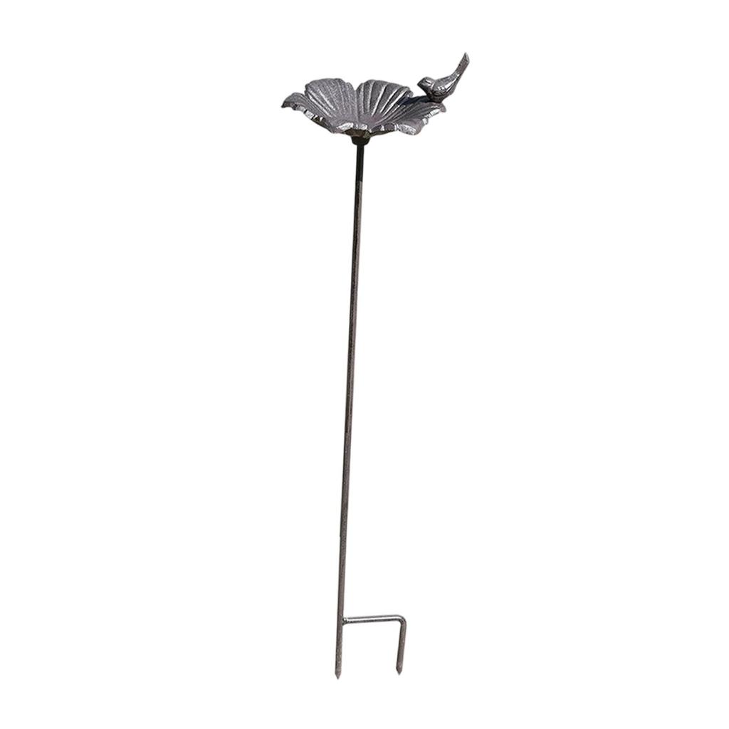 Bird Bath with Stake Iron Outdoor Garden Bird Feeder Bowl for Landscape Lawn Fence Patio Backyard Decor