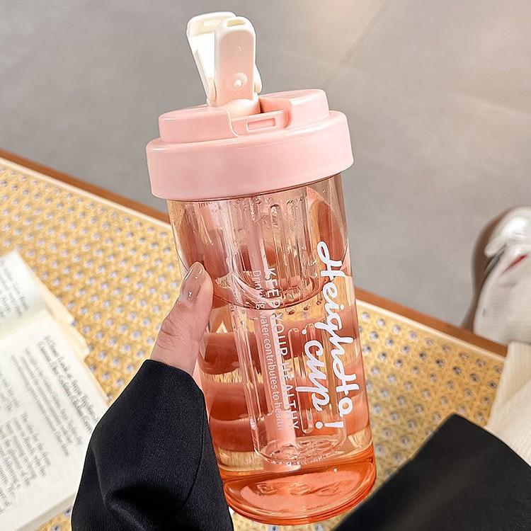 Water Cup Girls Plastic Cup Large Capacity Straw Cup